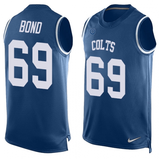 Men's Nike Indianapolis Colts #69 Deyshawn Bond Limited Royal Blue Player Name & Number Tank Top NFL Jersey - Ujersey
