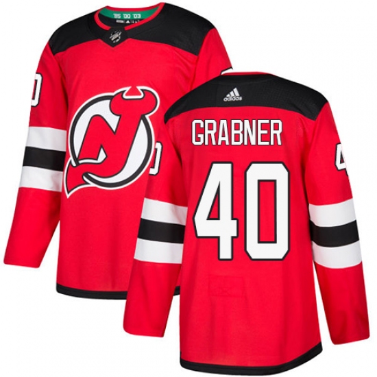 Men's Adidas New Jersey Devils #40 Michael Grabner Authentic Red Home NHL Jersey - Ujersey