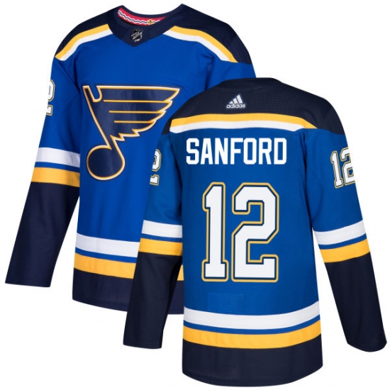 Youth Adidas St. Louis Blues #12 Zach Sanford Premier Royal Blue Home NHL Jersey - Ujersey