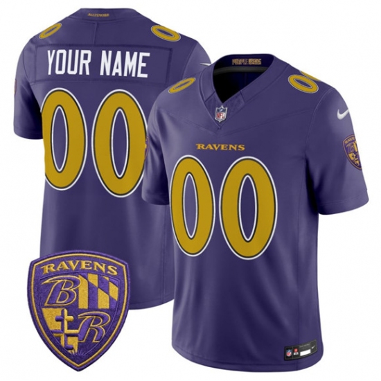 Men's Baltimore Ravens Active Player Custom Purple 2026 F.U.S.E. Alternate Vapor Limited Football Stitched Jersey - Ujersey