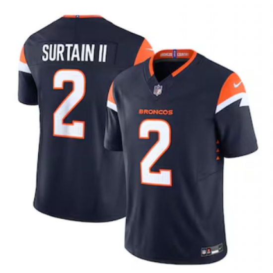 Men's Denver Broncos #2 Patrick Surtain II Nike Navy Alternate Vapor F.U.S.E. Limited Jersey - Ujersey
