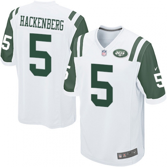 Men's Nike New York Jets #5 Christian Hackenberg Game White NFL Jersey - Ujersey