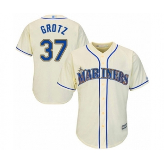 Youth Seattle Mariners #37 Zac Grotz Authentic Cream Alternate Cool Base Baseball Player Jersey - Ujersey