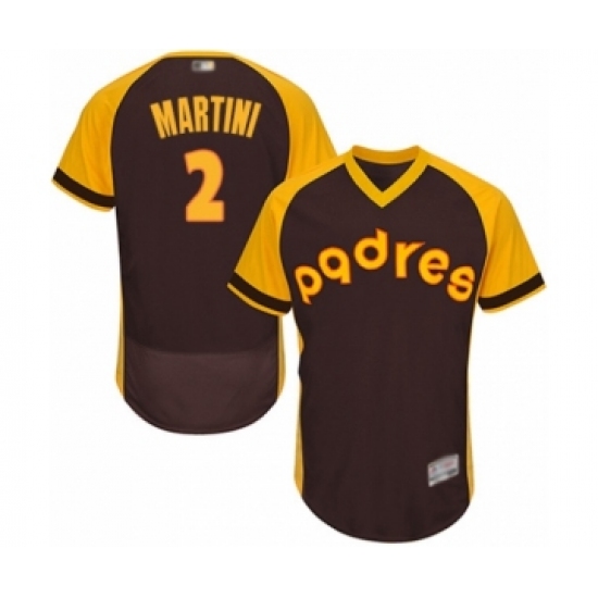 Men's San Diego Padres #2 Nick Martini Brown Alternate Cooperstown Authentic Collection Flex Base Baseball Player Jersey - Ujersey