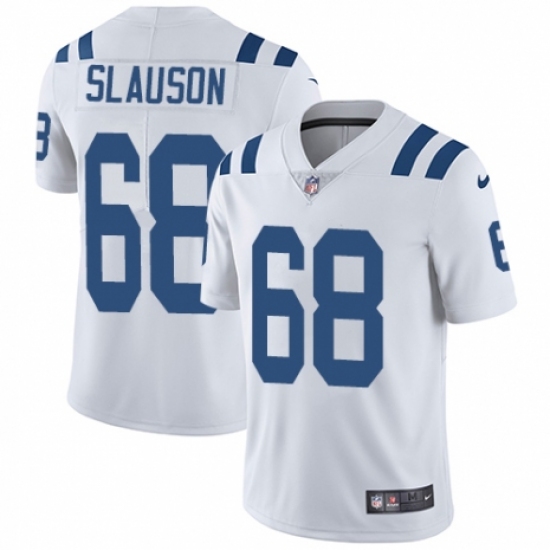 Men's Nike Indianapolis Colts #68 Matt Slauson White Vapor Untouchable Limited Player NFL Jersey - Ujersey