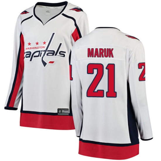 Women's Washington Capitals #21 Dennis Maruk Fanatics Branded White Away Breakaway NHL Jersey - Ujersey