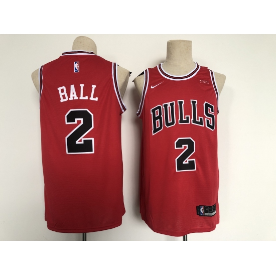 Men's Chicago Bulls #2 Lonzo Ball Red Stitched Basketball Jersey - Ujersey
