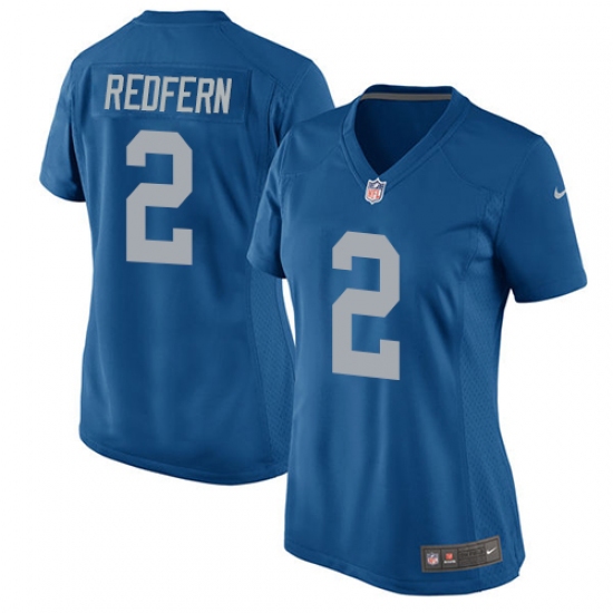 Women's Nike Detroit Lions #2 Kasey Redfern Game Blue Alternate NFL Jersey - Ujersey