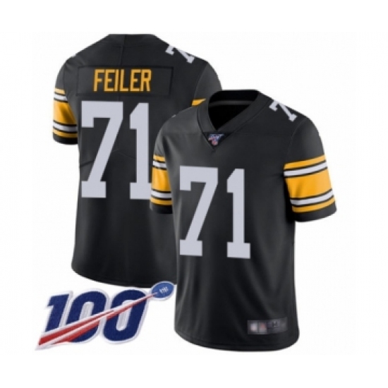 Men's Pittsburgh Steelers #71 Matt Feiler Black Alternate Vapor Untouchable Limited Player 100th Season Football Jersey - Ujersey