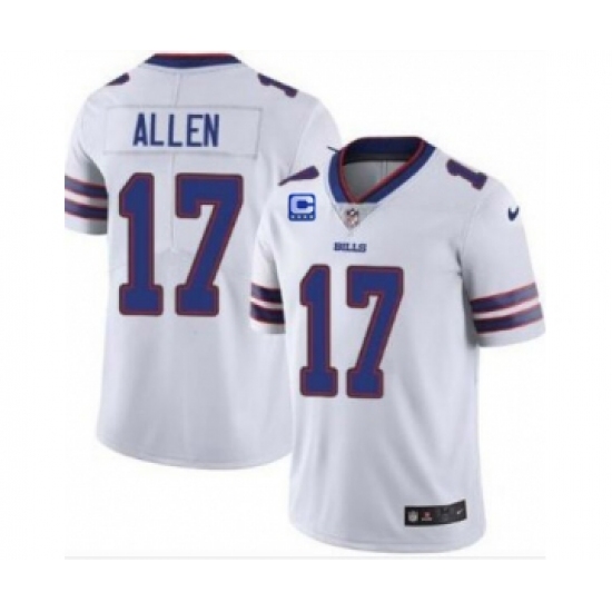 Men's Buffalo Bills 2022 #17 Josh Allen White With 4-star C Patch Vapor Untouchable Limited Stitched Jersey - Ujersey