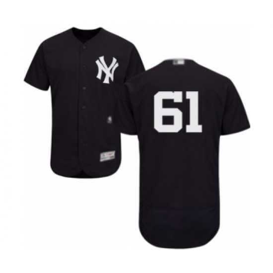Men's New York Yankees #61 Ben Heller Navy Blue Alternate Flex Base Authentic Collection Baseball Player Jersey - Ujersey