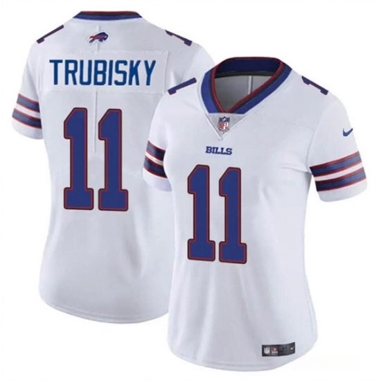 Women's Buffalo Bills #11 Mitch Trubisky White Vapor Stitched Football Jersey(Run Small) - Ujersey