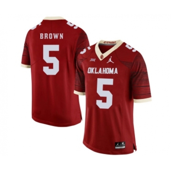Oklahoma Sooners 5 Marquise Brown Red 47 Game Winning Streak College Football Jersey - Ujersey
