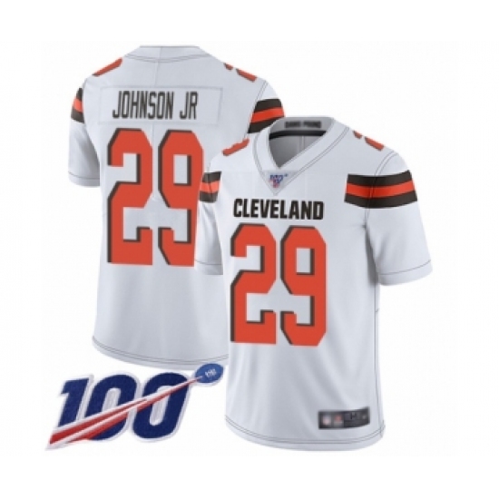 Men's Cleveland Browns #29 Duke Johnson White Vapor Untouchable Limited Player 100th Season Football Jersey - Ujersey