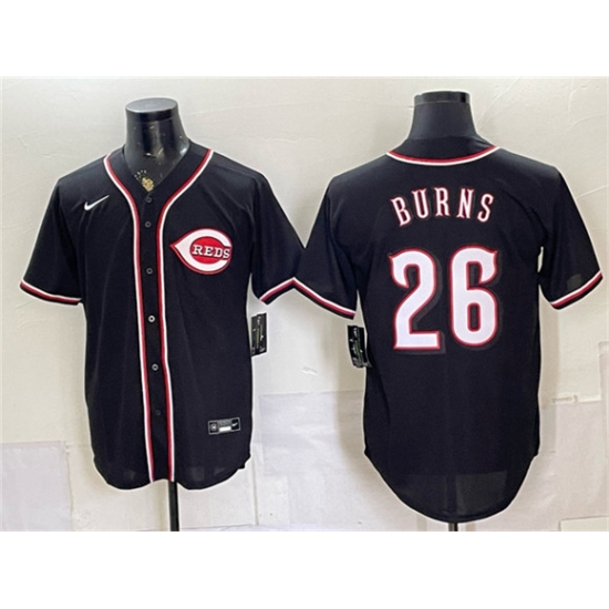 Men's Cincinnati Reds #26 Chase Burns 2026 Fashion Replica Black Out Stitched Baseball Jersey - Ujersey