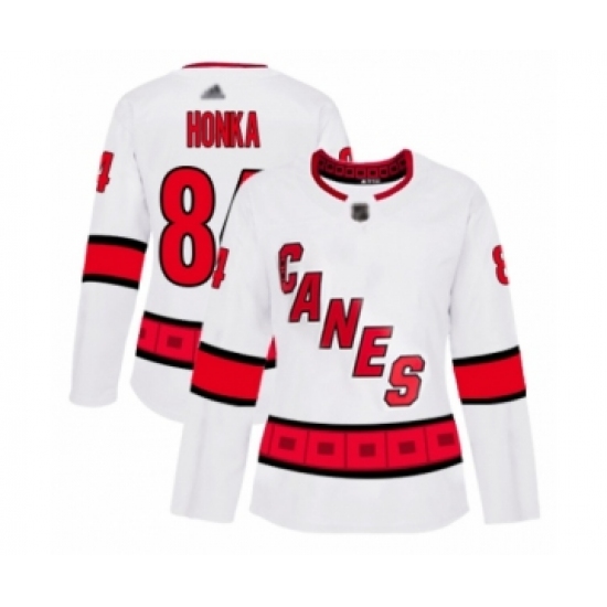 Women's Carolina Hurricanes #84 Anttoni Honka Authentic White Away Hockey Jersey - Ujersey