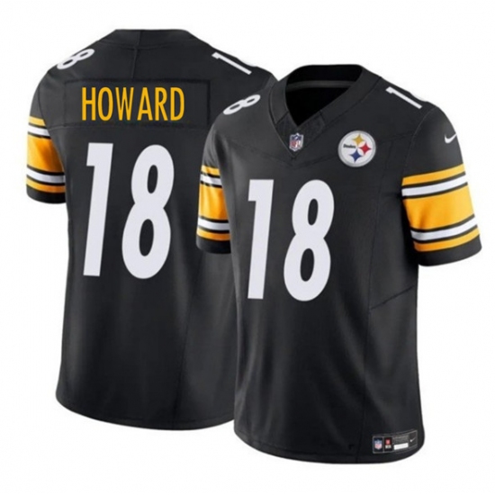 Men's Pittsburgh Steelers #18 Will Howard Black 2025 Draft F.U.S.E. Vapor Limited Football Stitched Jersey - Ujersey