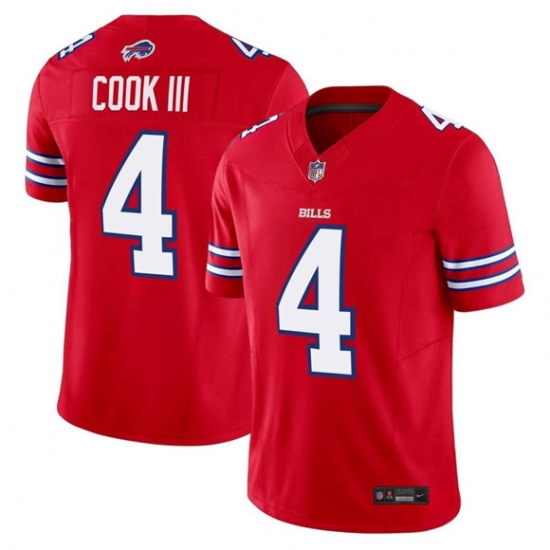 Men's Buffalo Bills #4 James Cook III Red 2025 F.U.S.E. Vapor Untouchable Limited Football Stitched Jersey - Ujersey