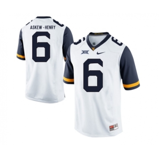 West Virginia Mountaineers 6 Dravon Askew-Henry White College Football Jersey - Ujersey