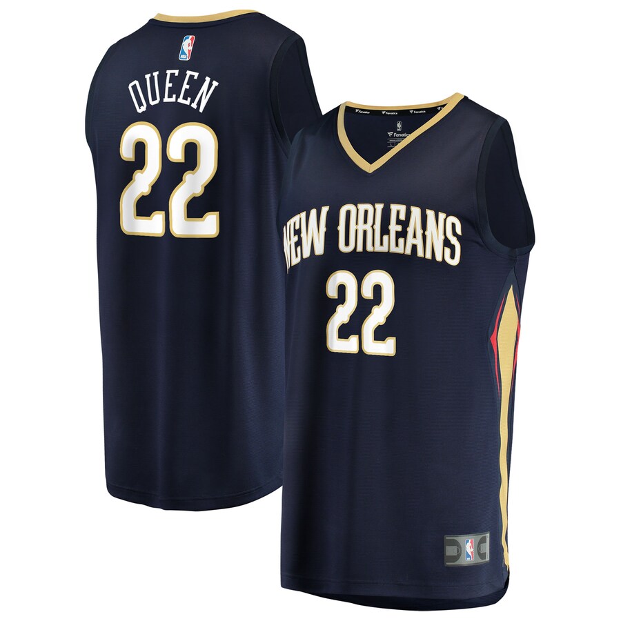 Youth New Orleans Pelicans Derik Queen Fanatics Navy Fast Break Replica Jersey - Icon Edition - Ujersey