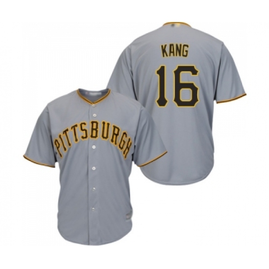 Men's Pittsburgh Pirates #16 Jung-ho Kang Replica Grey Road Cool Base Baseball Jersey - Ujersey