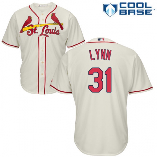 Youth Majestic St. Louis Cardinals #31 Lance Lynn Replica Cream Alternate Cool Base MLB Jersey - Ujersey