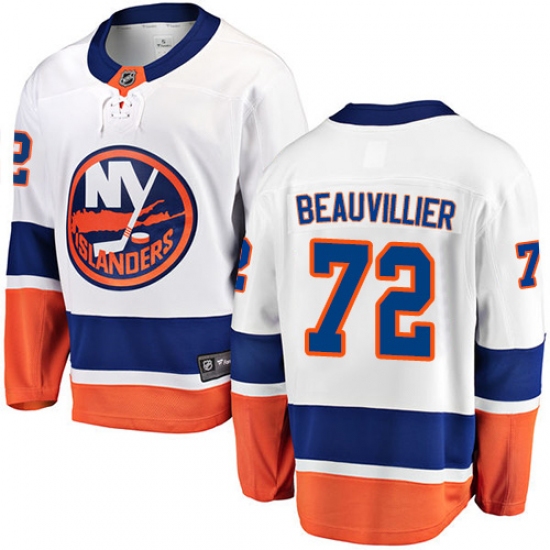 Men's New York Islanders #72 Anthony Beauvillier Fanatics Branded White Away Breakaway NHL Jersey - Ujersey