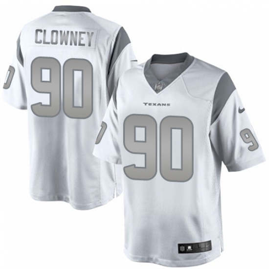 Men's Nike Houston Texans #90 Jadeveon Clowney Limited White Platinum NFL Jersey - Ujersey