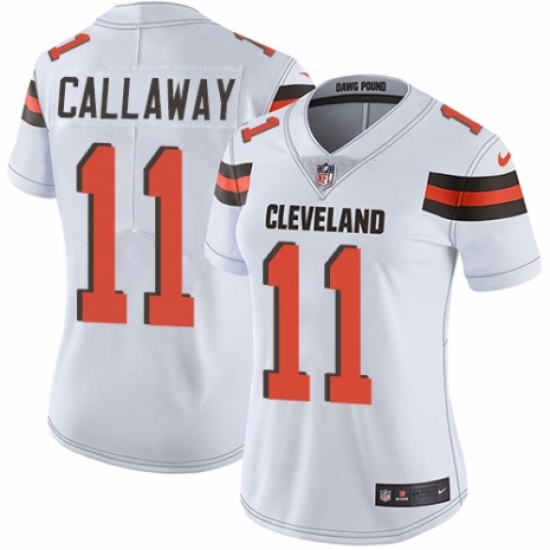 Women's Nike Cleveland Browns #11 Antonio Callaway White Vapor Untouchable Limited Player NFL Jersey - Ujersey