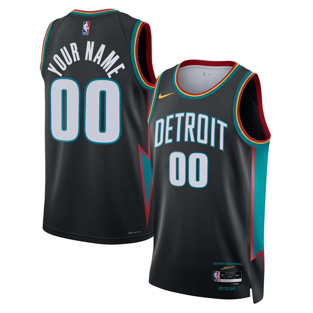 Unisex Detroit Pistons Nike Charcoal 2025/26 City Edition Swingman Custom Jersey