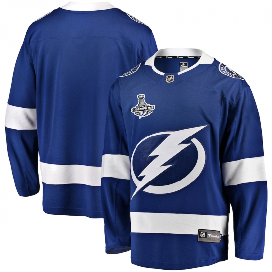 Men's Tampa Bay Lightning Fanatics Branded Blue Blank Home 2020 Stanley Cup Champions Breakaway Jersey - Ujersey