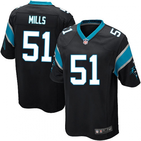 Men's Nike Carolina Panthers #51 Sam Mills Game Black Team Color NFL Jersey - Ujersey