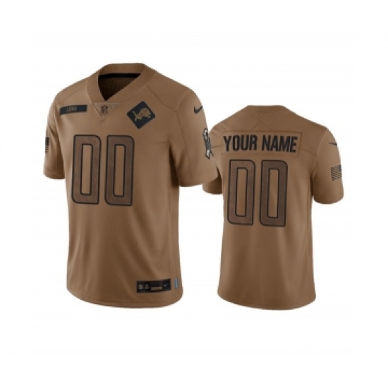 Men's Nike Detroit Lions Active Player Custom 2023 Brown Salute To Service Limited Football Stitched Jersey - Ujersey