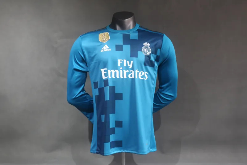 Real Madrid Retro Jersey Third Away Long Sleeve Soccer Shirt 2017/18 - U-jersey