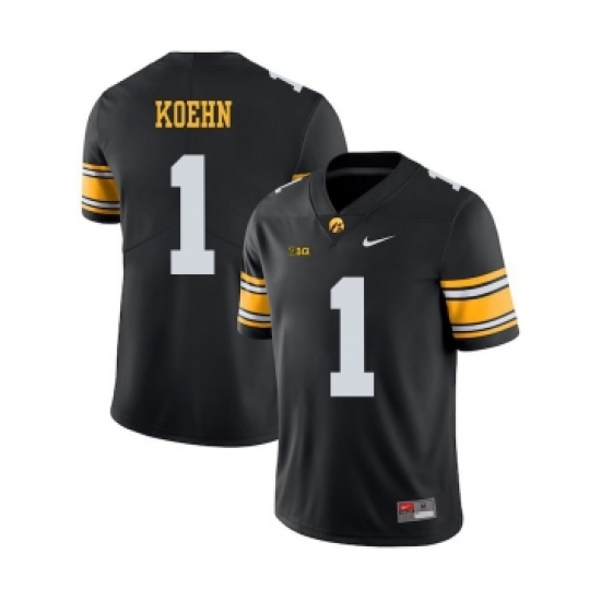 Iowa Hawkeyes 1 Marshall Koehn Black College Football Jersey - Ujersey