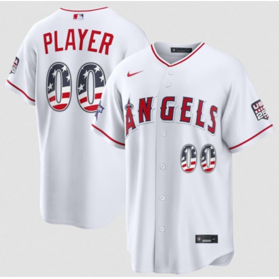 Men's Los Angeles Angels Active Player Custom White 2026 All-Star Edition Stars & Stripes & USA 250 Fourth of July Home Stadium Stitched Baseball Jersey - Ujersey
