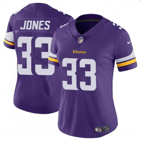 Women's Minnesota Vikings #33 Aaron Jones Purple Vapor Untouchable Limited Football Stitched Jersey(Run Small) - Ujersey