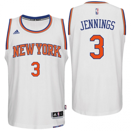 New York Knicks #3 Brandon Jennings 2016 Home White New Swingman Jersey - Ujersey