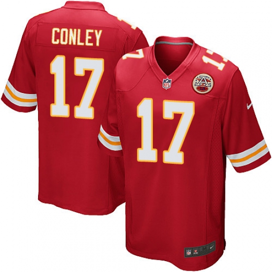 Men's Nike Kansas City Chiefs #17 Chris Conley Game Red Team Color NFL Jersey - Ujersey
