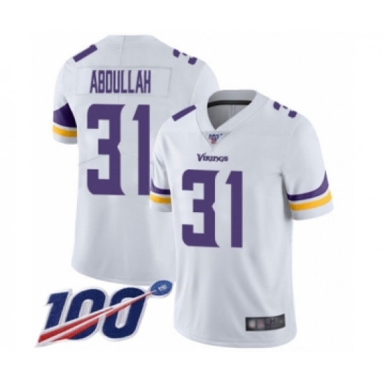 Men's Minnesota Vikings #31 Ameer Abdullah White Vapor Untouchable Limited Player 100th Season Football Jersey - Ujersey