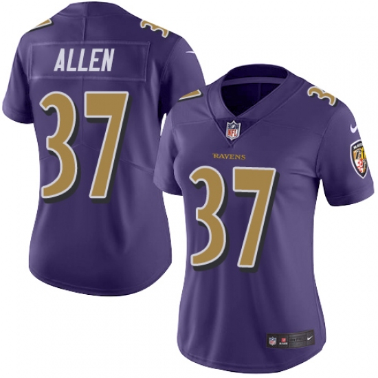 Women's Nike Baltimore Ravens #37 Javorius Allen Limited Purple Rush Vapor Untouchable NFL Jersey - Ujersey