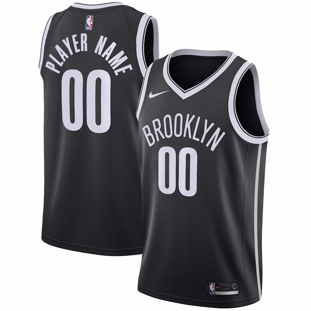 Men's Brooklyn Nets Nike Black Swingman Custom Jersey - Icon Edition - ujerseystore