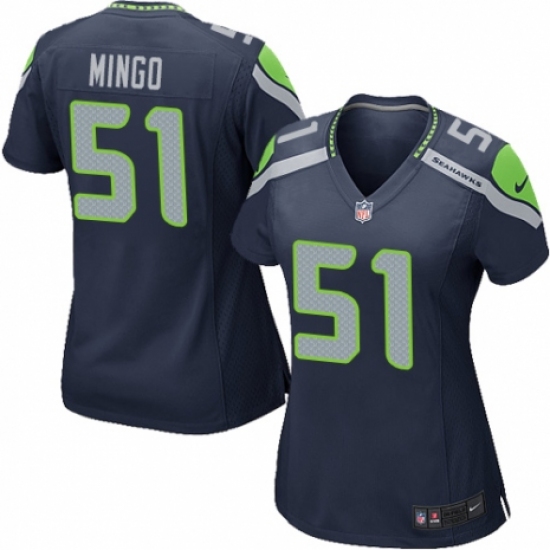 Women's Nike Seattle Seahawks #51 Barkevious Mingo Game Navy Blue Team Color NFL Jersey - Ujersey