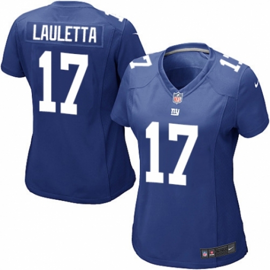 Women's Nike New York Giants #17 Kyle Lauletta Game Royal Blue Team Color NFL Jersey - Ujersey