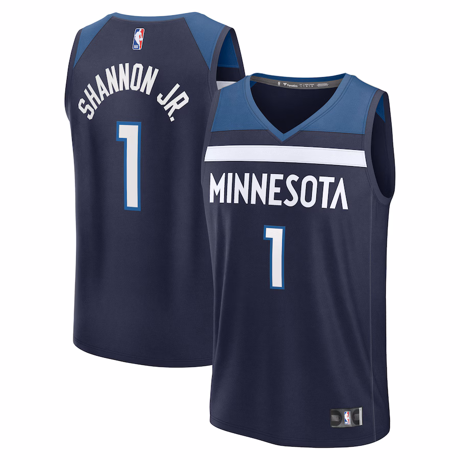 Men's Minnesota Timberwolves Terrence Shannon Jr. Fanatics Navy Fast Break Replica Jersey - Icon Edition - Ujersey