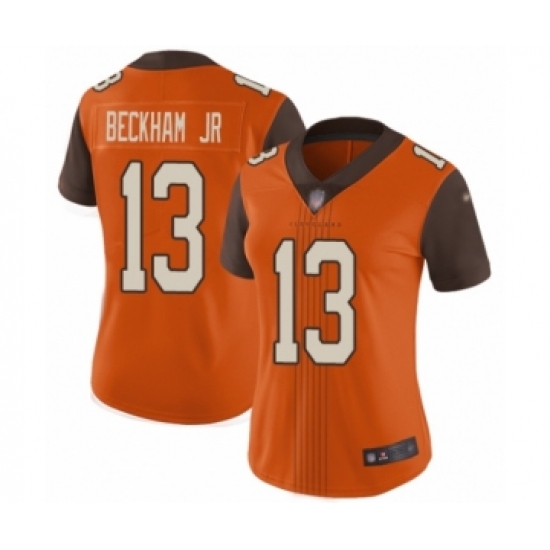 Women's Cleveland Browns #13 Odell Beckham Jr. Limited Orange City Edition Football Jersey - Ujersey