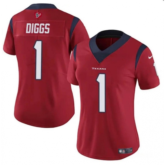 Women's Houston Texans #1 Stefon Diggs Red Vapor Untouchable Limited Stitched Jersey - Ujersey