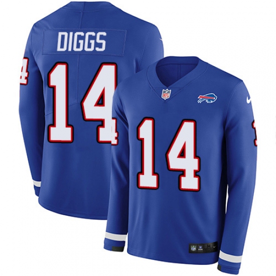 Nike Buffalo Bills #14 Stefon Diggs Royal Blue Team Color Men's Stitched NFL Limited Therma Long Sleeve Jersey - Ujersey