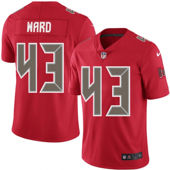 Men's Nike Tampa Bay Buccaneers #43 T.J. Ward Limited Red Rush Vapor Untouchable NFL Jersey - Ujersey