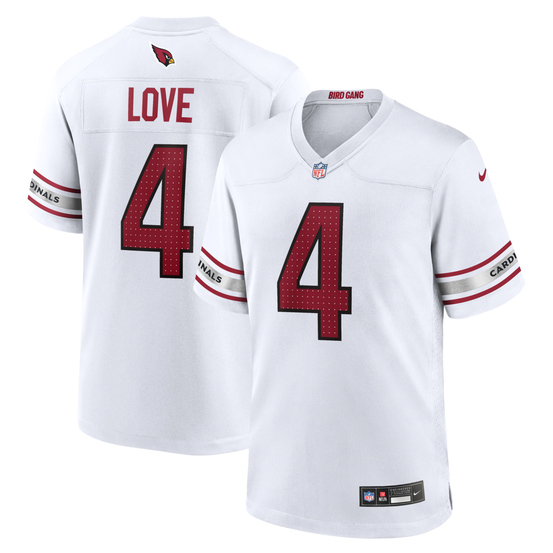 Men's Arizona Cardinals Jeremiyah Love Nike White Game Player Jersey - SUjersey01